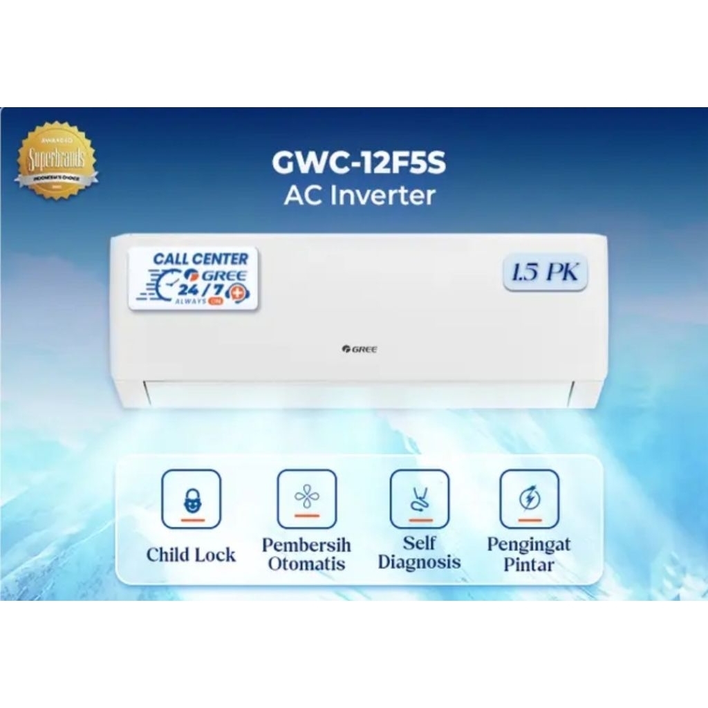 AC inverter GREE 1.5 PK - GWC 12 F5S- GWC 12 F5S  ( Indoor & Outdoor )