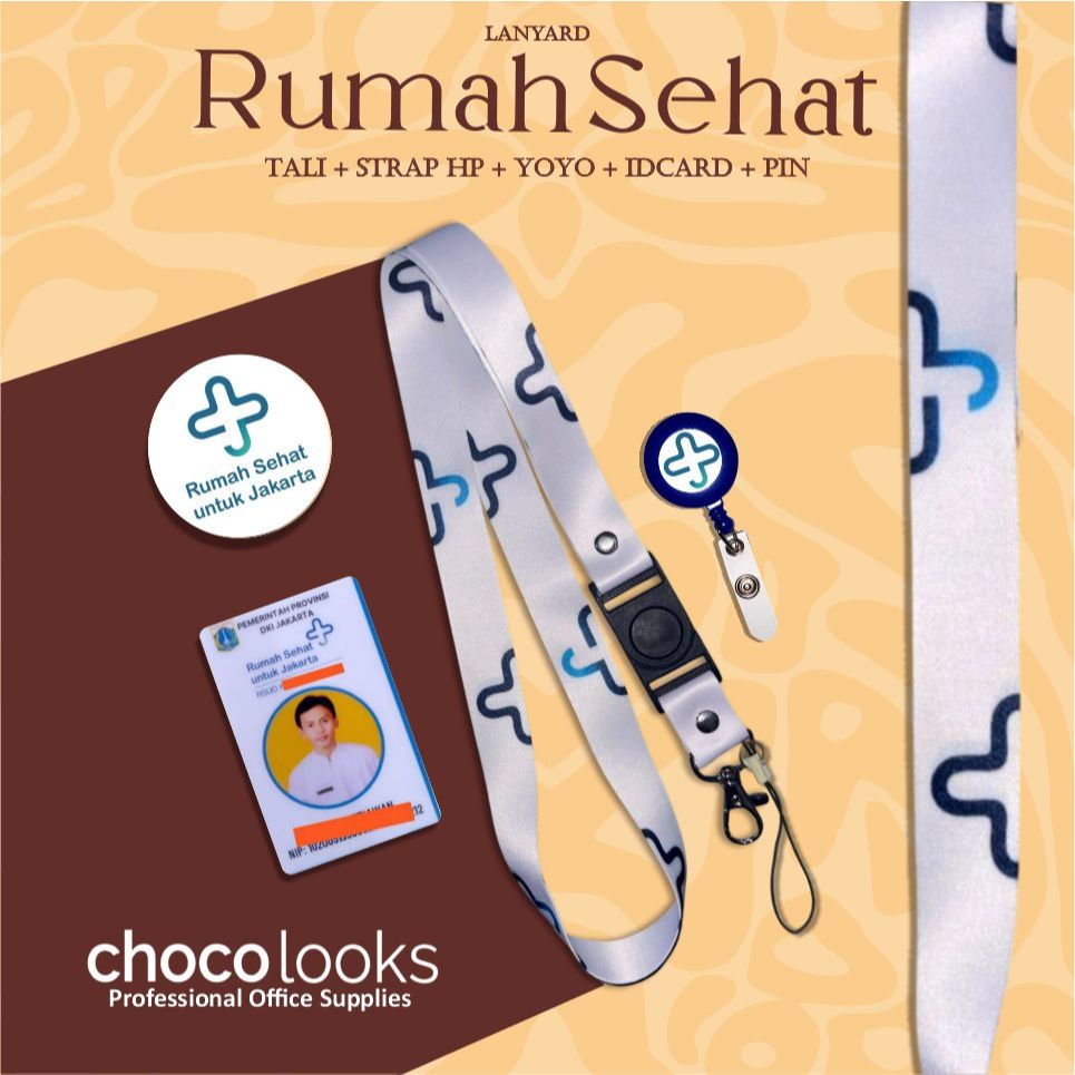 Tali IDcard Rumah Sehat Untuk Jakarta Putih | Lanyard RUMAH SEHAT UNTUK JAKARTA [ READY STOCK ]