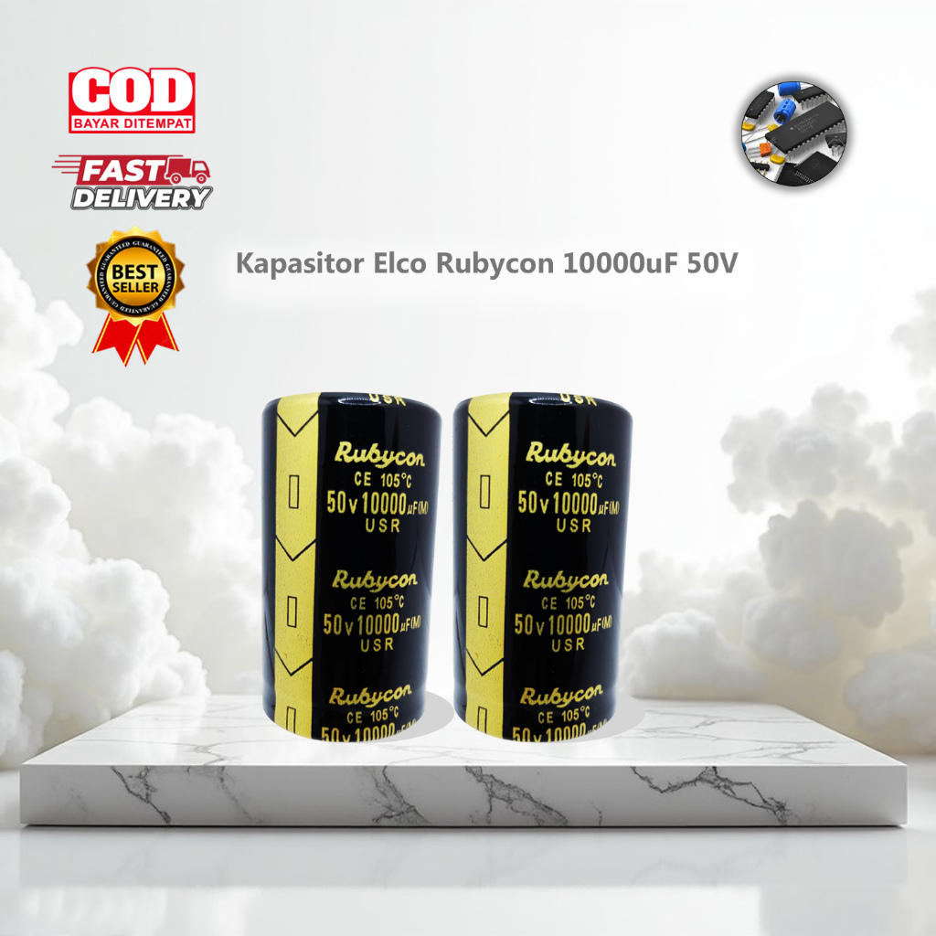 Kapasitor elko 10000 uf 50v FULL capasitor elco 10000uf 50v rubycon HITAM Original