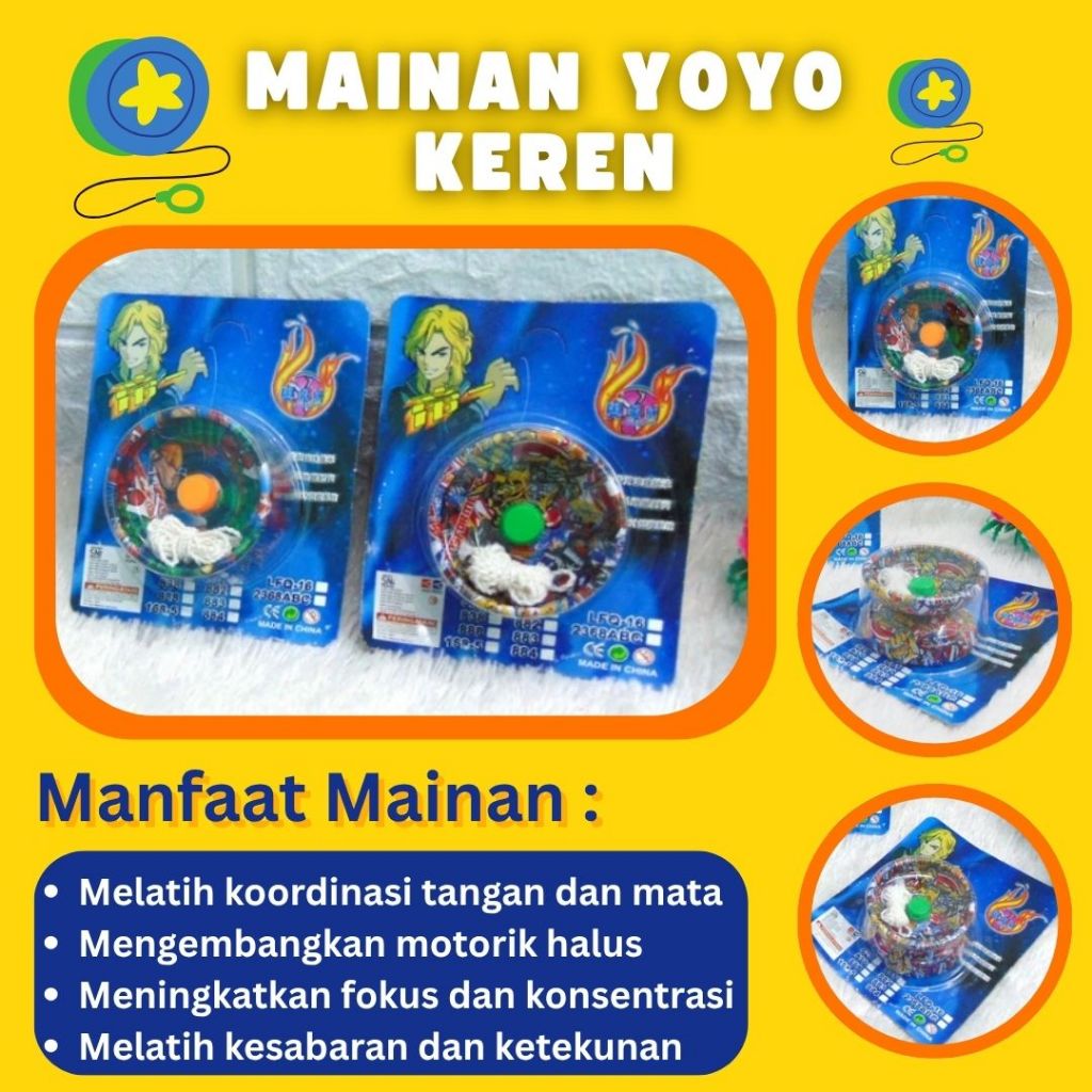 MAINAN YOYO KEREN MAINAN ANAK JADUL MOTIF RANDOM