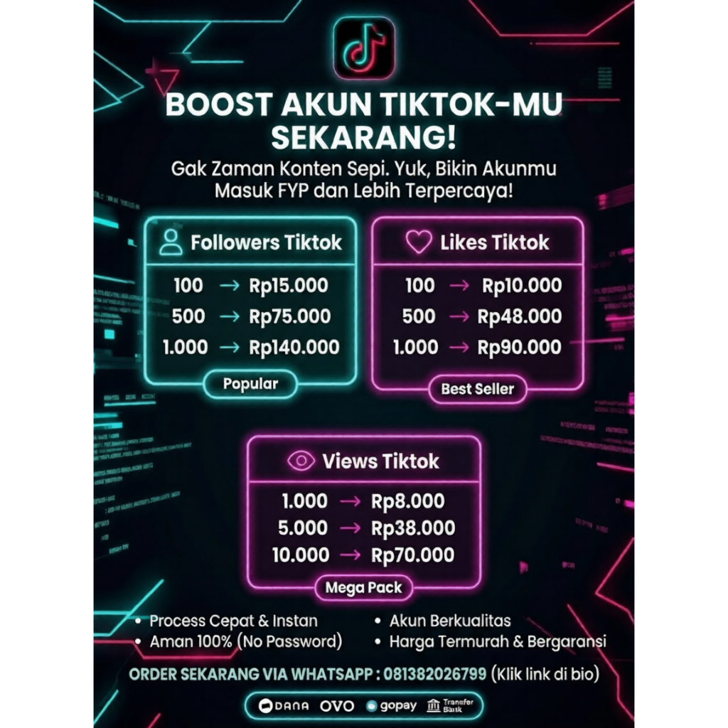 Jasa Followers Tiktok Murah Biar Bisa Live Cepat / Tambah Likes & Views Tik Tok FYP Bergaransi Aman