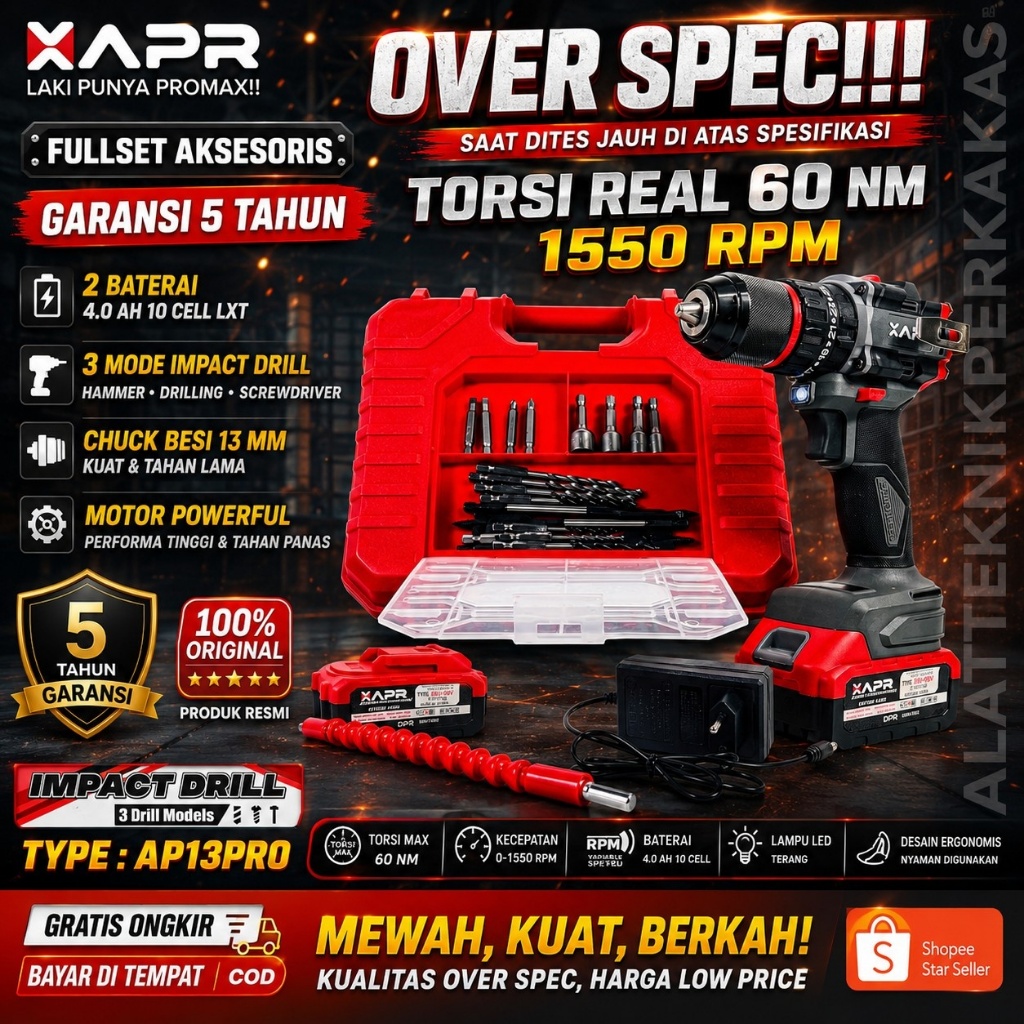 BOR BATERAI BOR TANPA KABEL MESIN BOR CORDLESS APR AP13PRO AP34+ AP85+ AP24+ AP21+ AP12+