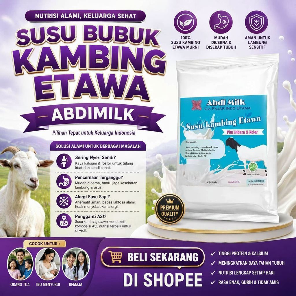 Susu Bubuk Kambing Etawa Abdi Milk kiloan Grade 2