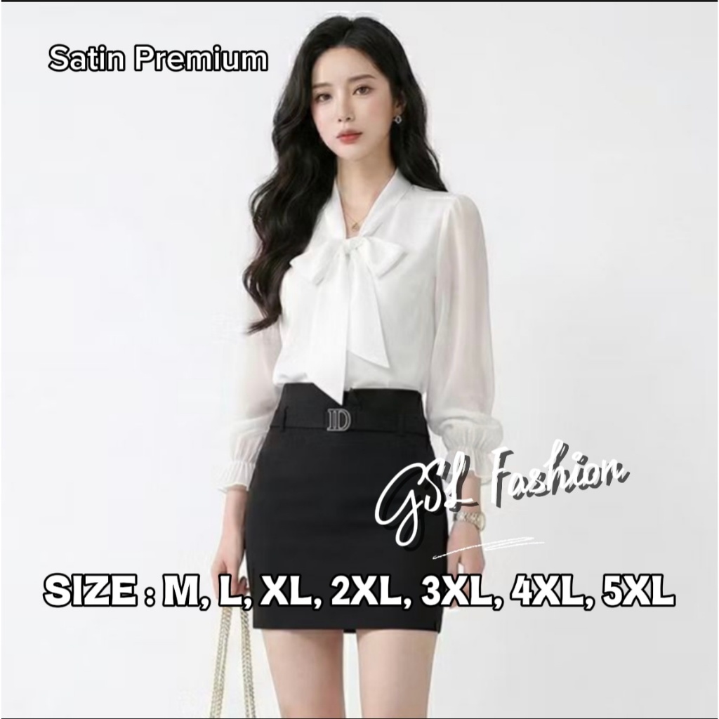 Blouse YOONA Wanita Lengan Panjang - Baju kerja wanita - blouse korean style - UKURAN S M L XL XXL X