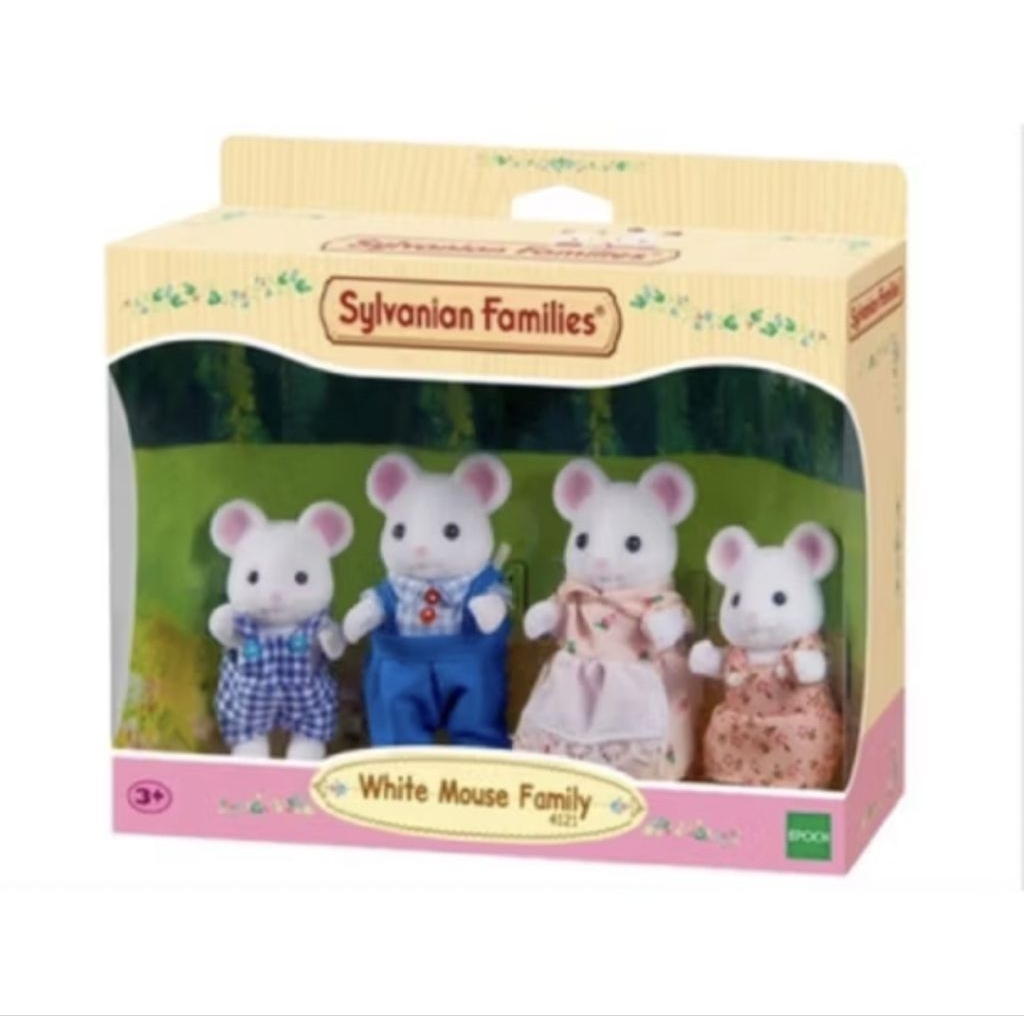 NEW Sylvanian Families White Mouse Family Rare