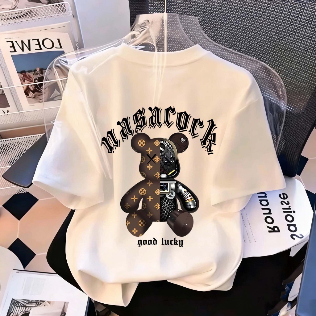 JiOJiO Kaos Anak Pendek Putih Print Beruang Mekanik Viral TikTok pakaian anak baju anak perempuan ba