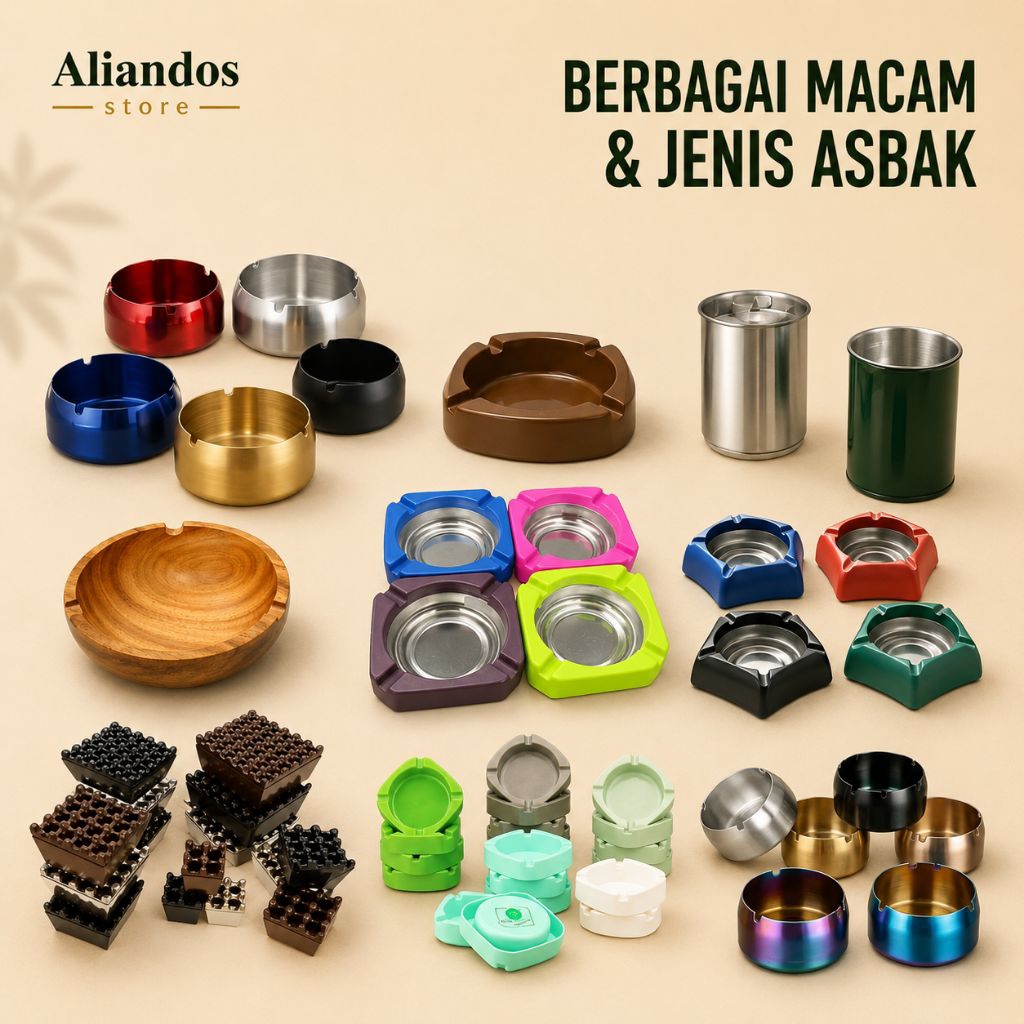 ( 1pcs sesuai gambar) Berbagai macam asbak astetik stainless, melamine, kayu, kaca cocok untuk cafe 