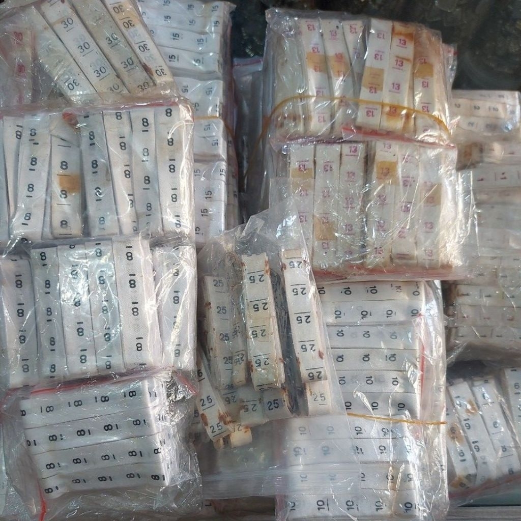(STOCK LAMA) Pita Size Angka & Huruf Kain Sablon