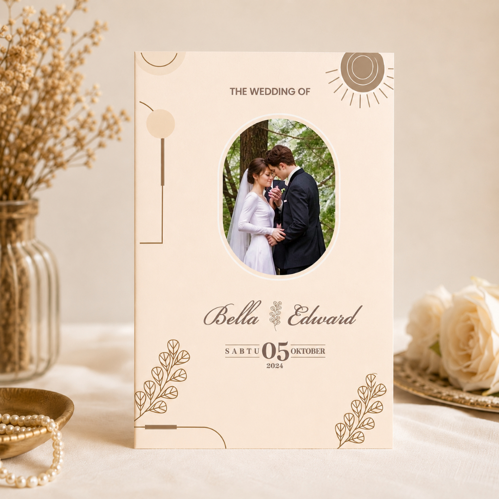 Cetak Undangan Pernikahan Softcover Premium Custom Foto Pengantin