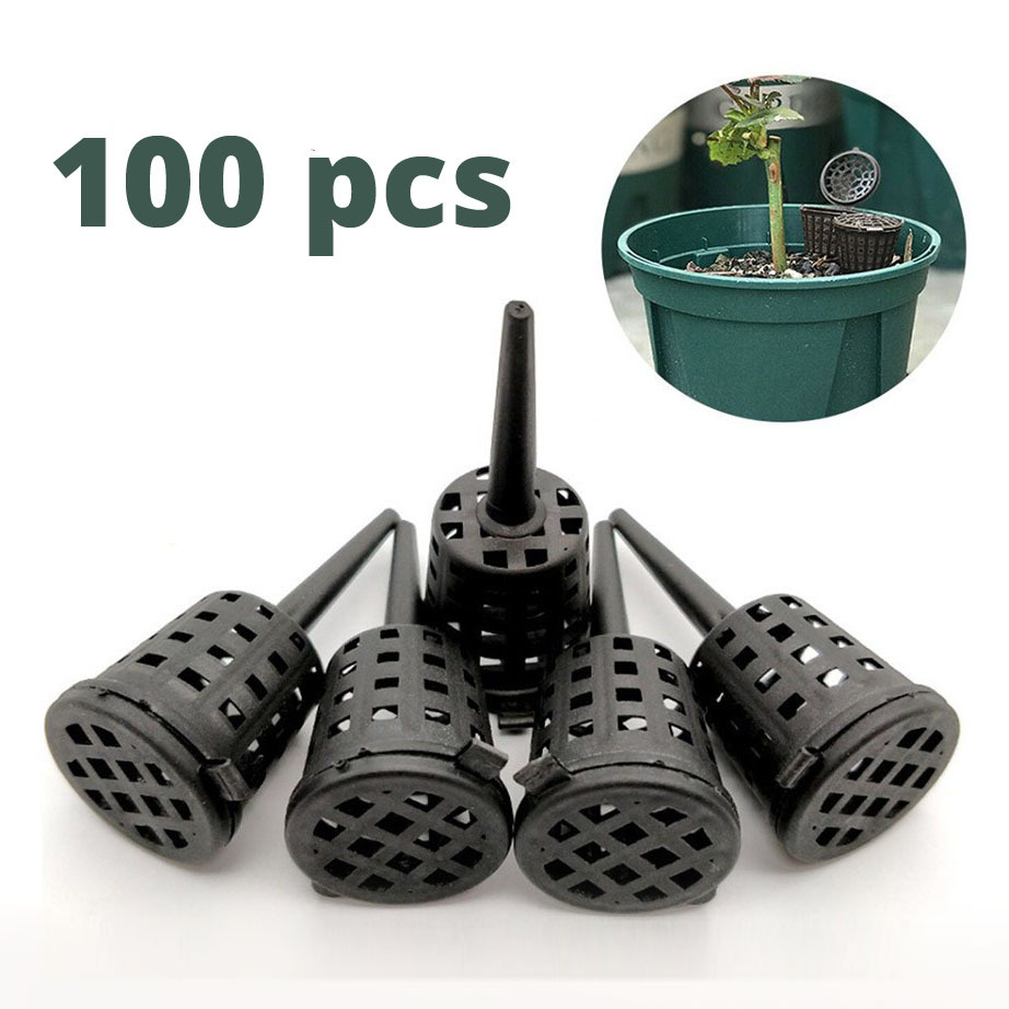 [ 100 PCS ] KERANJANG PUPUK OSMOCOTE / DEKASTAR [Hitam] (Wadah Pupuk Slow Release) - netpot dekastar