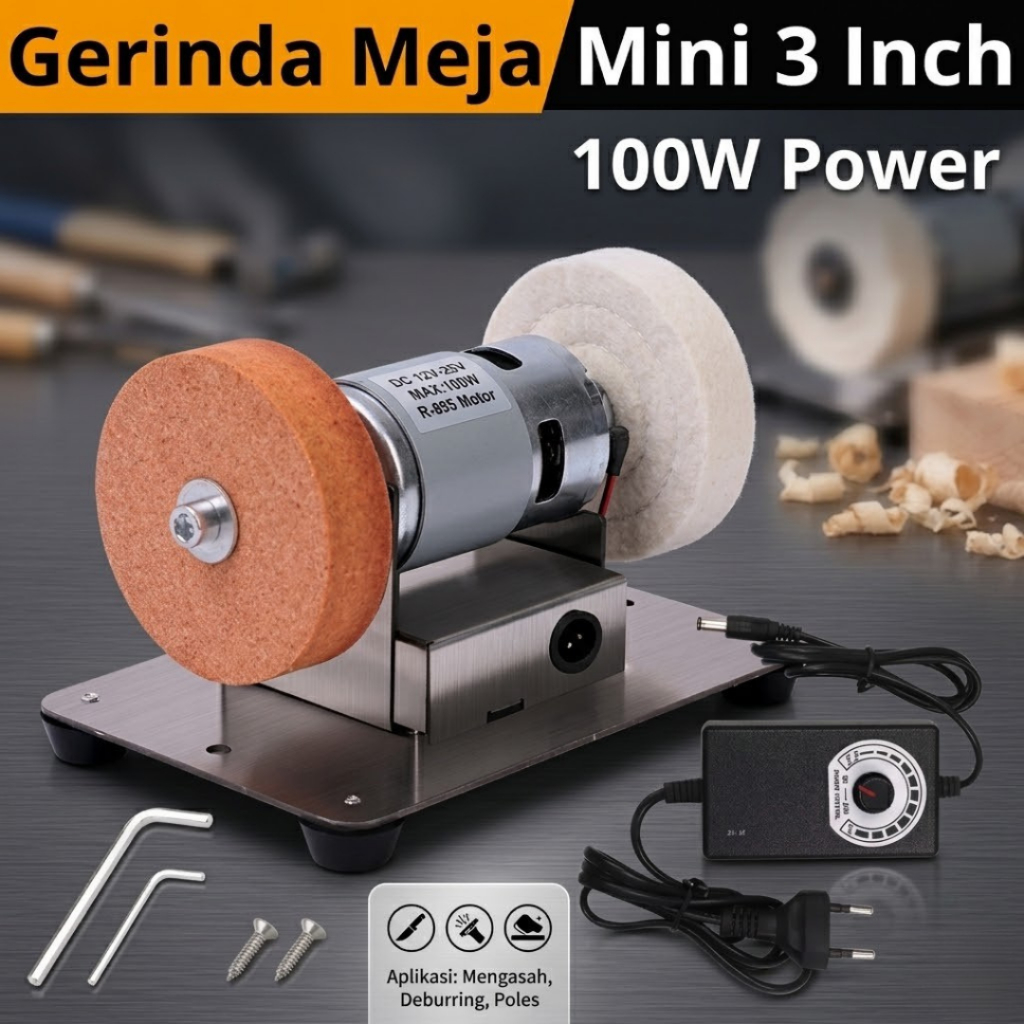 Mesin Gerinda Meja Mini Gerinda Duduk 3 Inch Gerinda Asah Portable 100 W