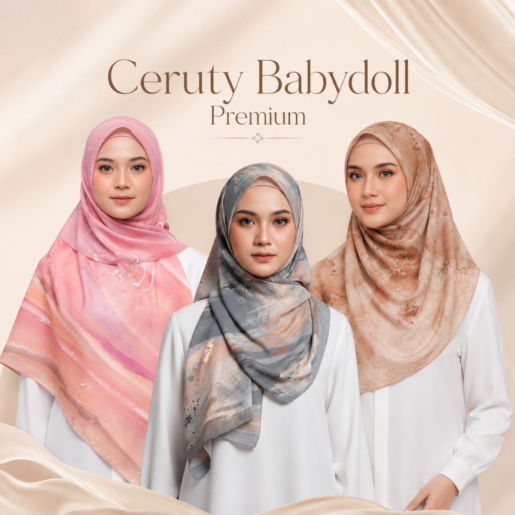 Mirave Pashmina Ceruty Babydoll Premium Motif Eksklusif Elegan