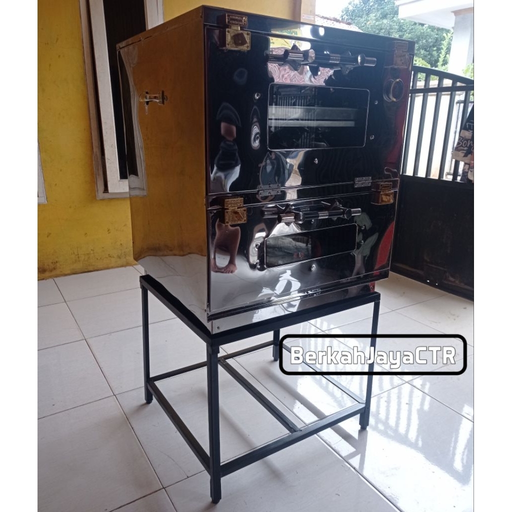 Oven Gas Stainless Steel 60x55x70 | 2 Loyang | Untuk Kue & Roti | Cocok Usaha Rumahan |Oven Gas Besa
