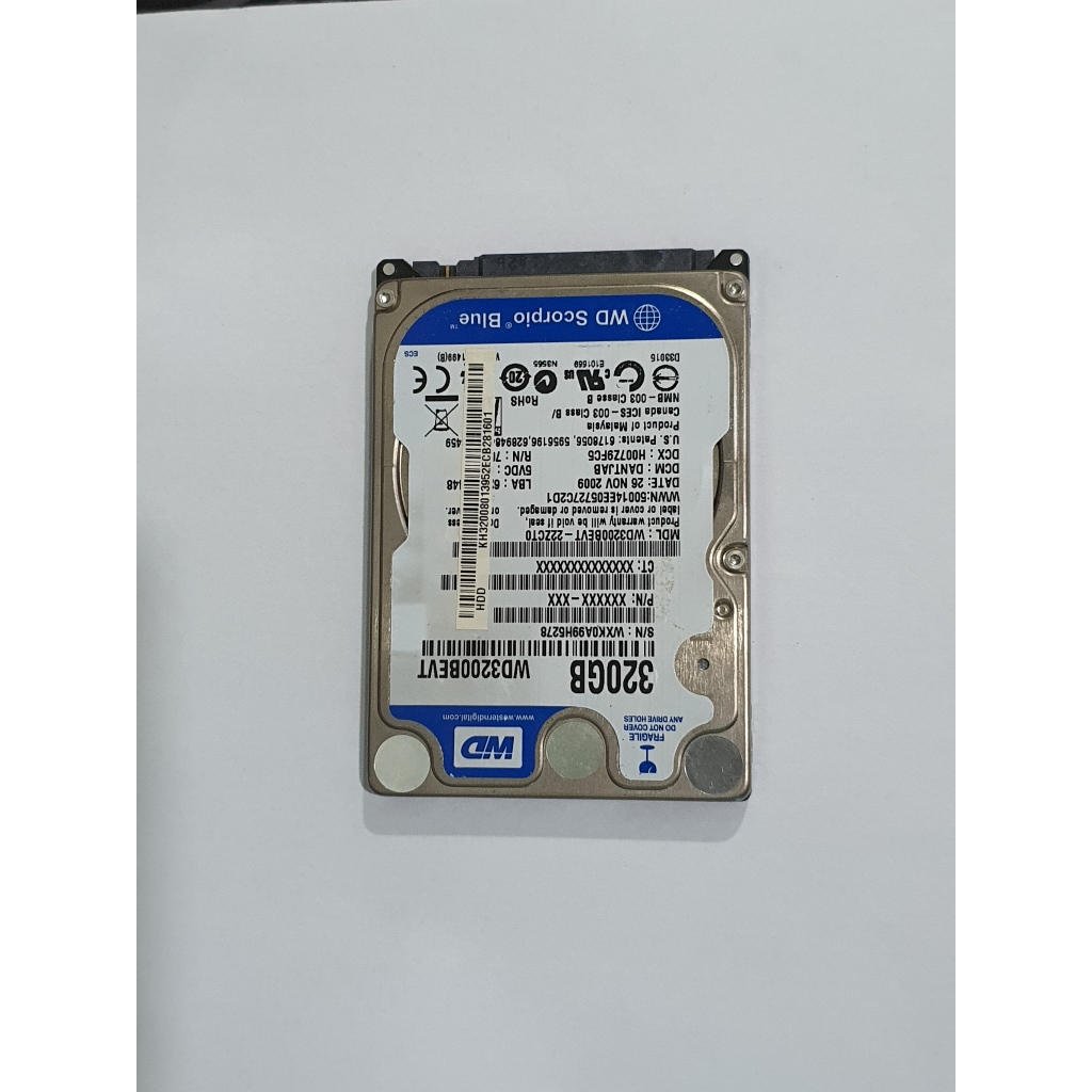 Harddisk Laptop 2.5" WD Scorpio Blue 320GB SATA - Bekas