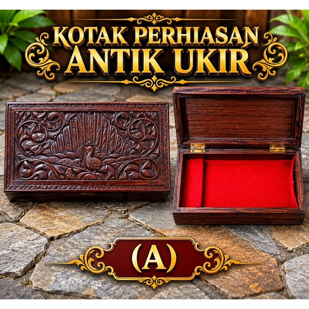 KOTAK PERHIASAN ANTIK UKIR (A)