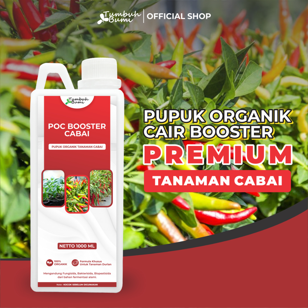 POC BOOSTER Cabai 1Liter - Pupuk Organik Cair dan ZPT - Mempercepat Pertumbuhan Tanaman Cabai