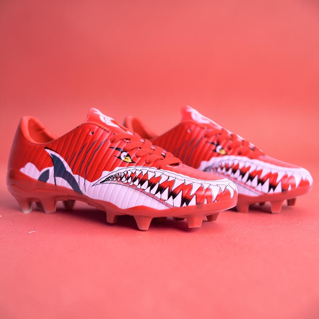 Sepatu Bola Ortuseight Catalyst Requin l Hiu FG Red White