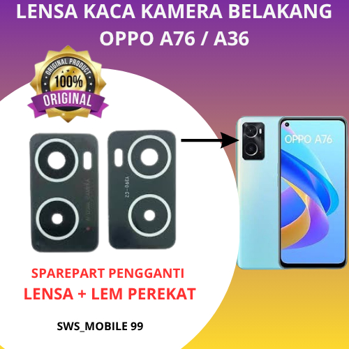 LENSA KACA KAMERA pengganti Lensa Kamera Belakang OPPO A76 / A36