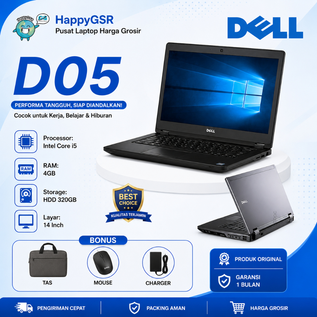 Laptop Dell Latitude D05 Intel Core i5 | RAM 4GB | HDD 320GB | Windows 7/10| Dell Latitude E6410/Lap