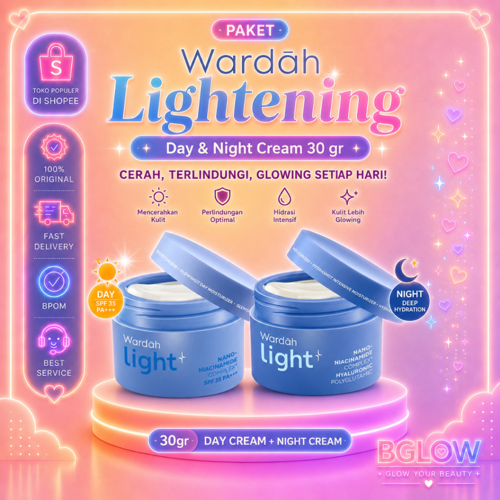 [ISI 2PCS] WARDAH BUNDLE Wardah Lightening Day & Night Cream 30 gr - Skincare dengan Advanced Niacin
