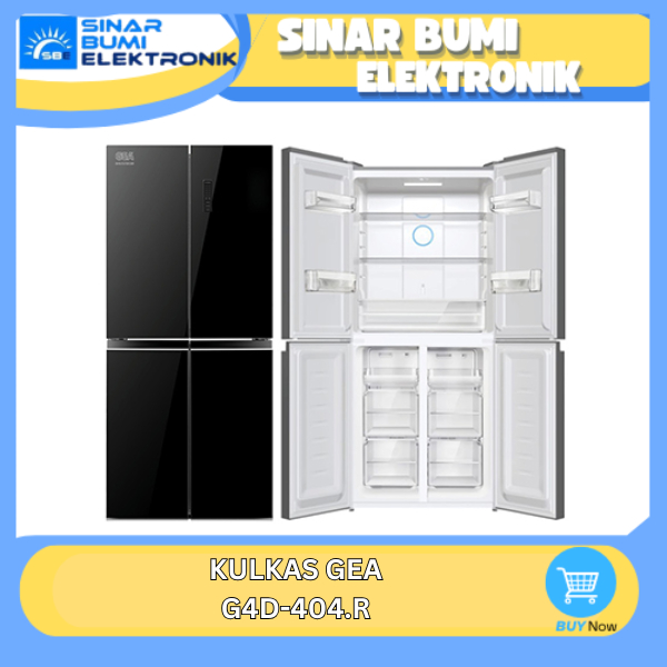 GEA G4D-404.R KULKAS MULTIDOOR 4 PINTU 404 LITER INVERTER BLACK INOX - G4D404.R / G4D-404