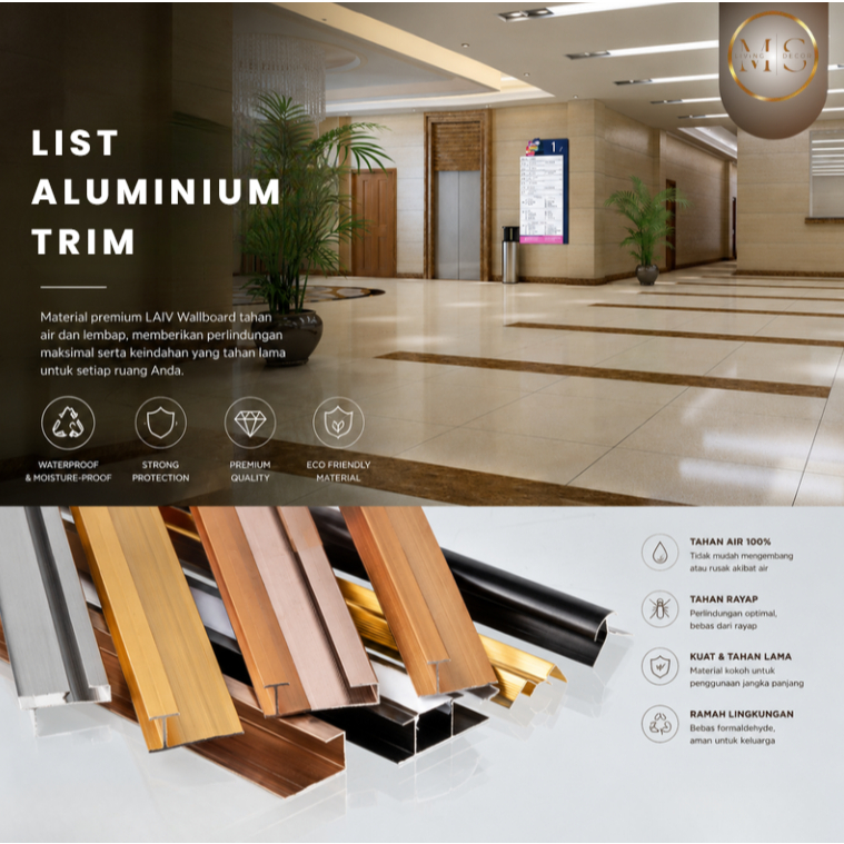 List aluminium trim - List aluminium wallboard / pvc marmer