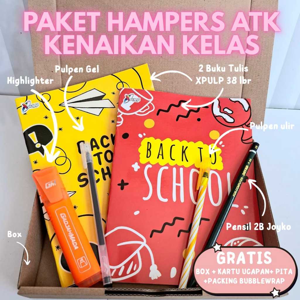 Paket Hampers ATK Kenaikan Kelas / Paket Alat Tulis SD / Alat Tulis Anak Sekolah / Kado Anak Sekolah