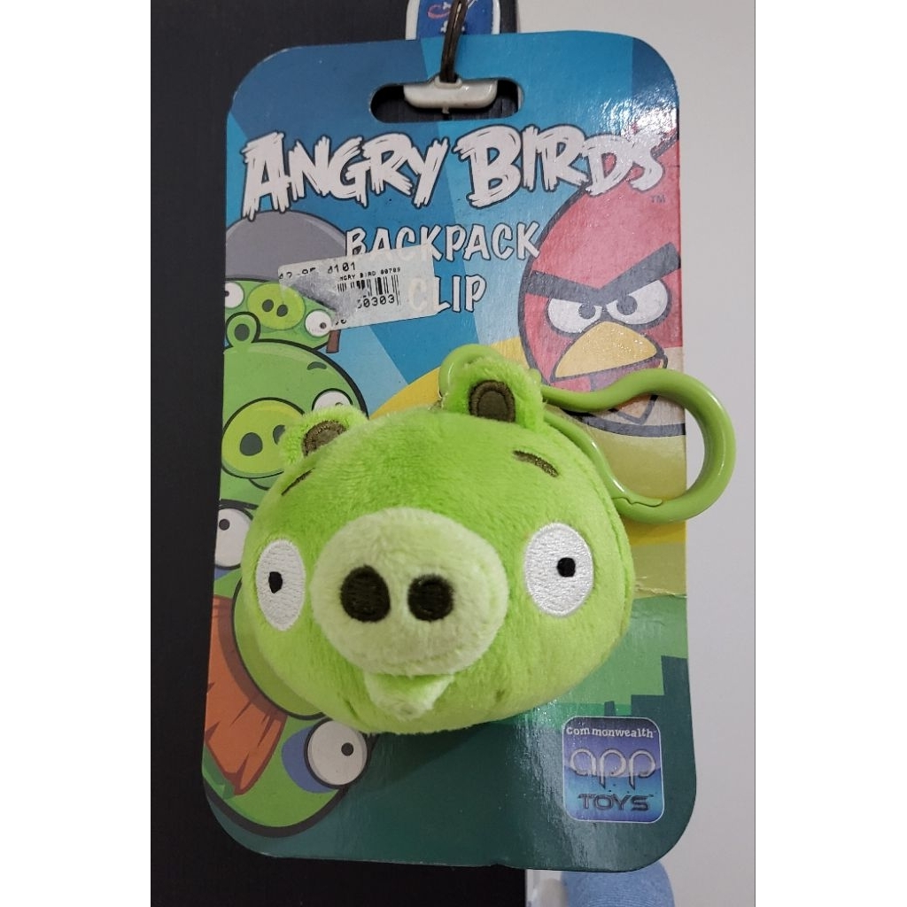 Angry Birds Plush Backpack Clip Green Pig
