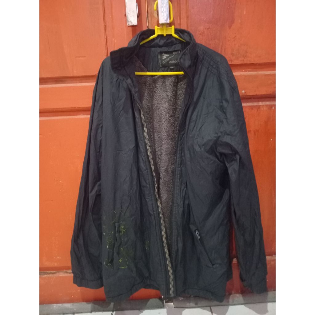 JAKET TEBAL ADIDAS MINUS RESLETINGNYA RUSAK SIZE BESAR XXXL