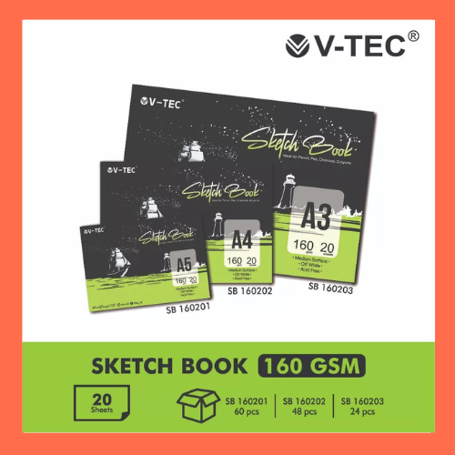 V-TEC Sketch book A3 160gsm 20sheet SB 160203-A3