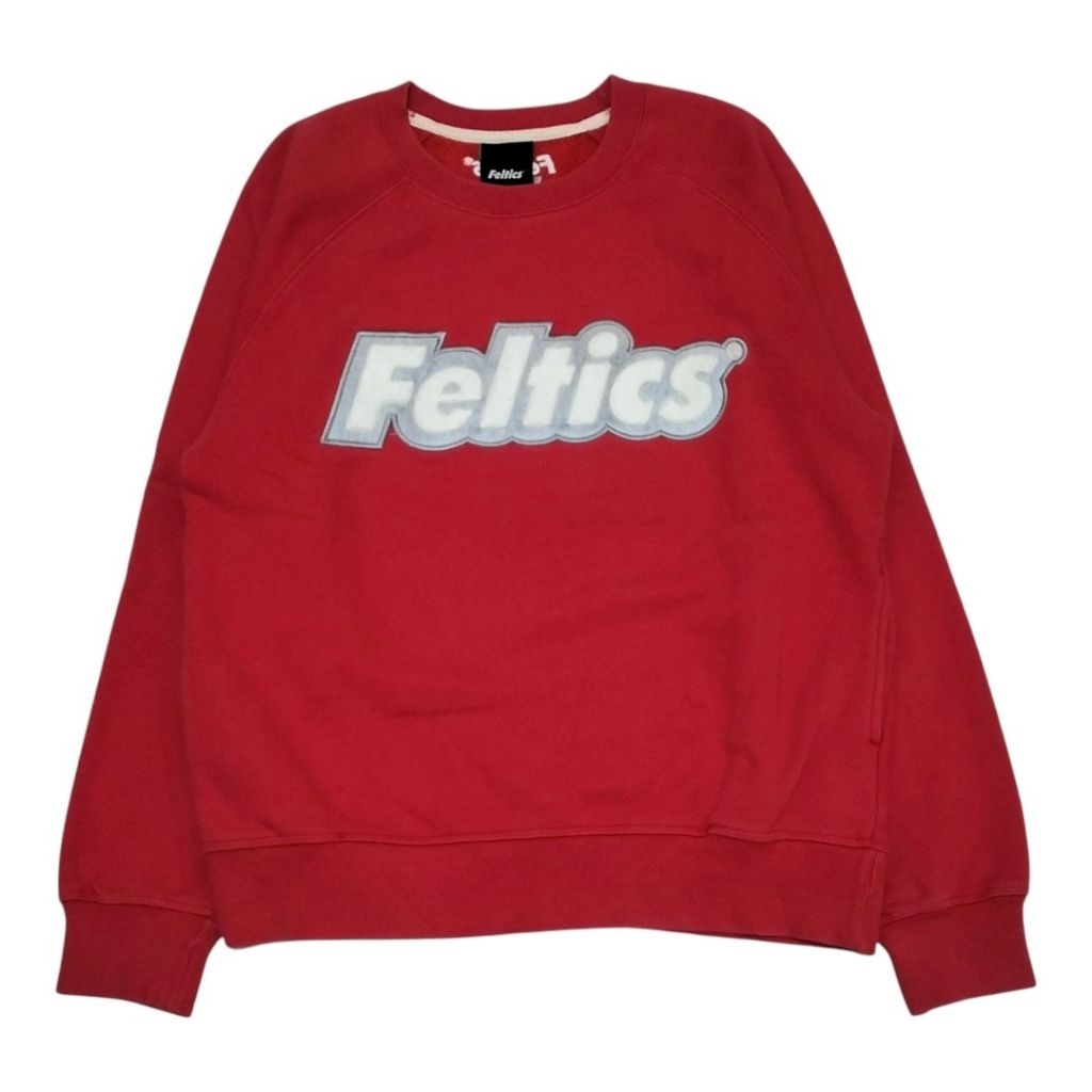 CREWNECK FELTICS LOGO REFLEKTIF MERAH / RED SECOND ORIGINAL