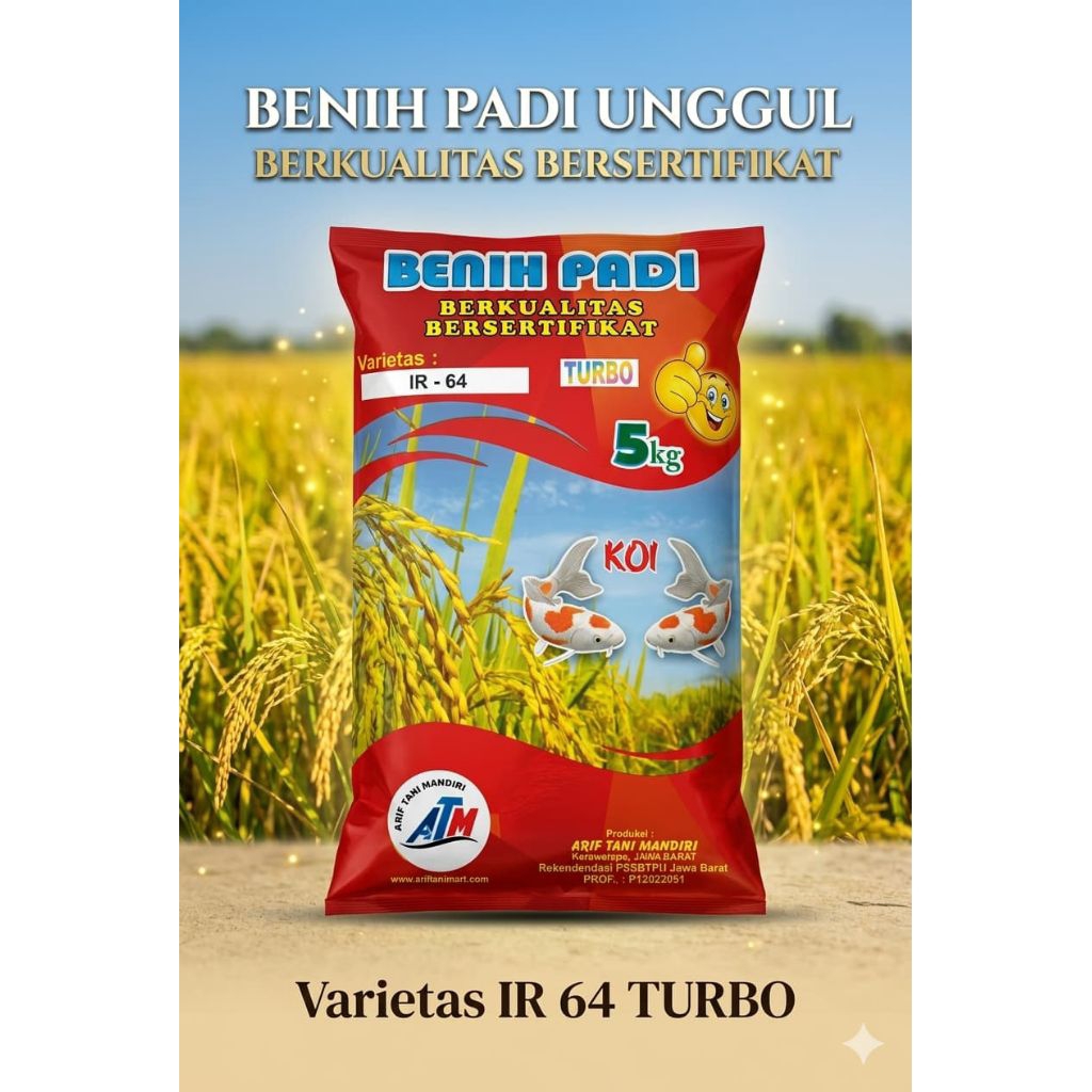 BENIH PADI UNGGUL IR 64 TURBO BERSERTIFIKAT – 5 KG