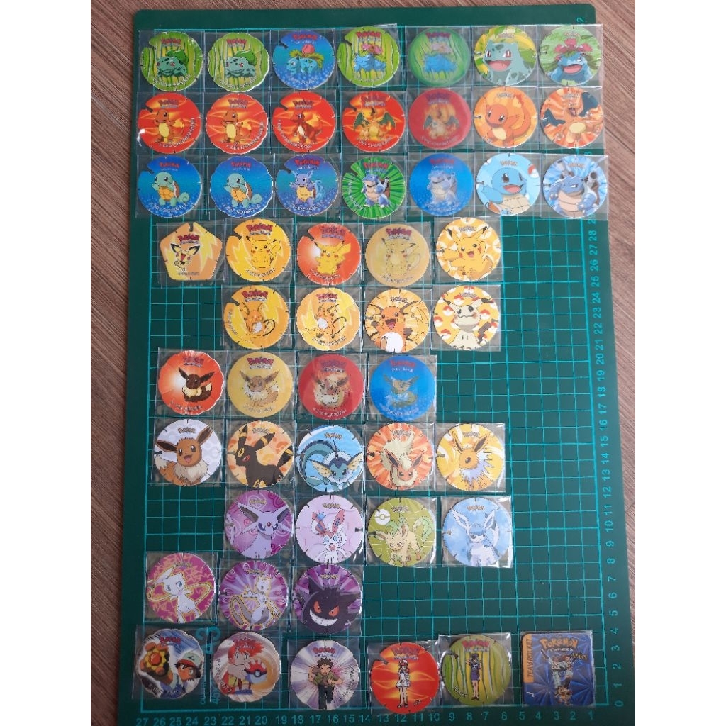 pokemon tazos spin smash 3d kartu pokemon stiker pokemon set
