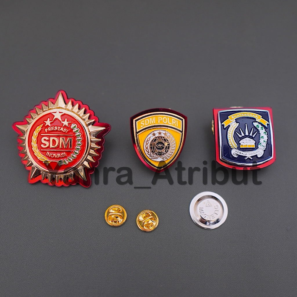 Pin Roda Sdm Polri / Bhayangkari Magnet Paku Gantungan