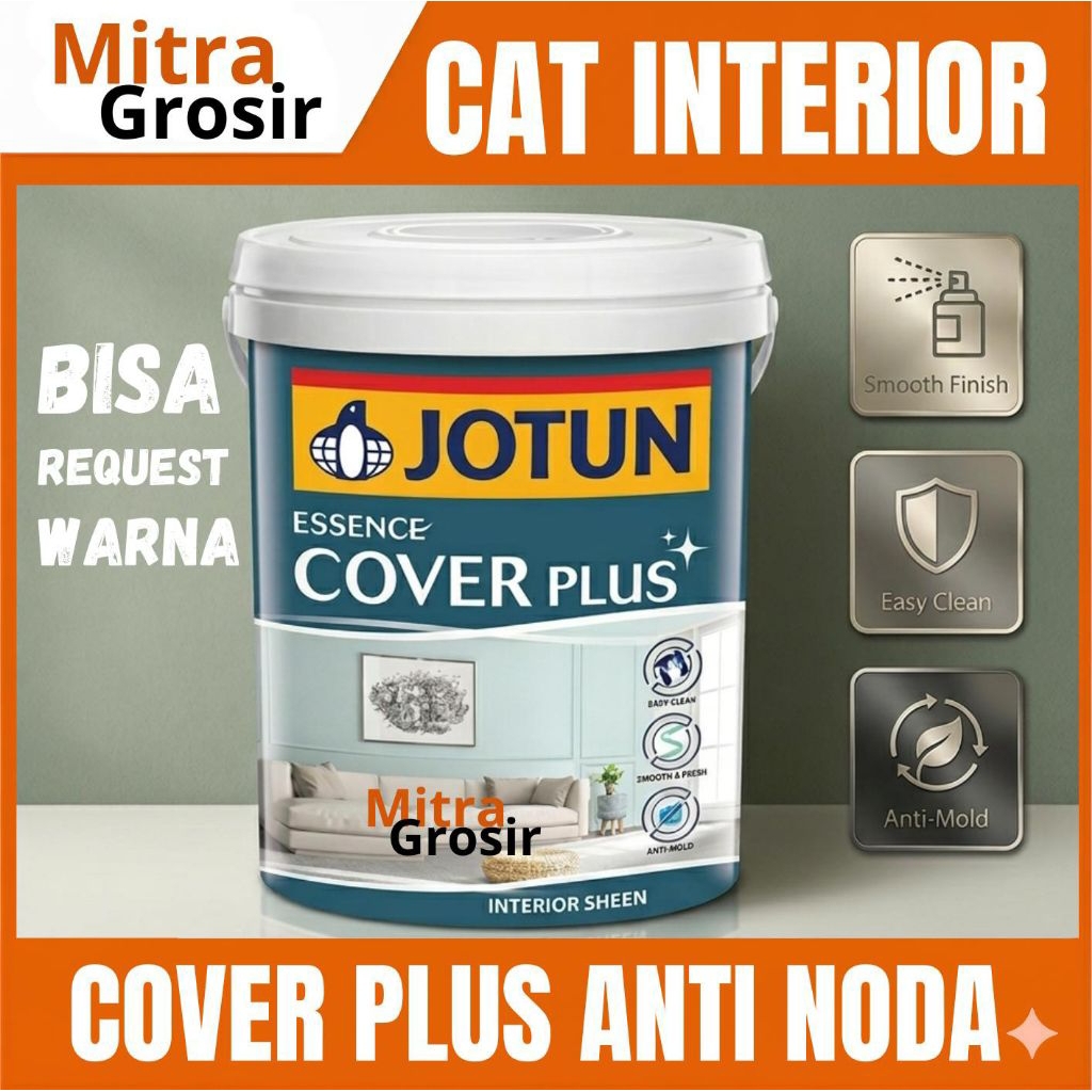 CAT TEMBOK JOTUN 25 KG | JOTUN COVER PLUS ANTI NODA PUTIH 25 KG / 18 LITER (BISA REGUEST WARNA) KEMA