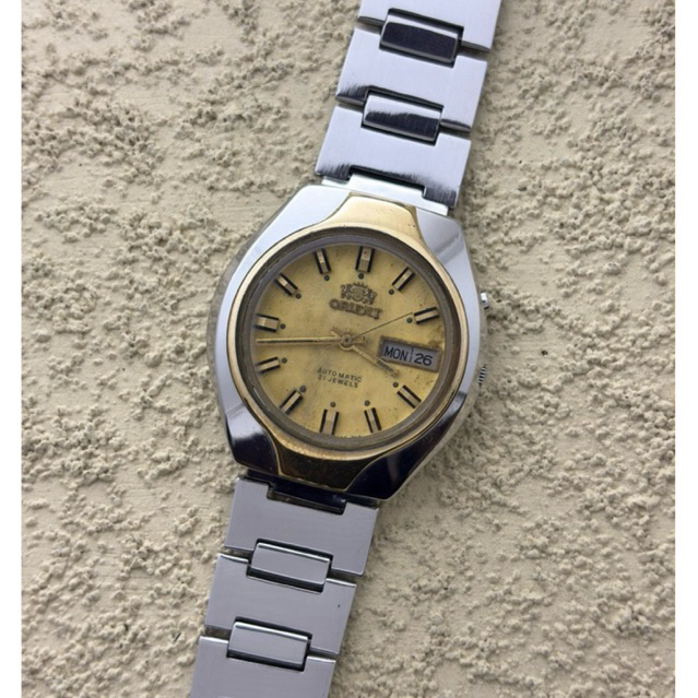 Arloji Jam tangan Orient Spesial Gold Silver Vintage Second Preloved