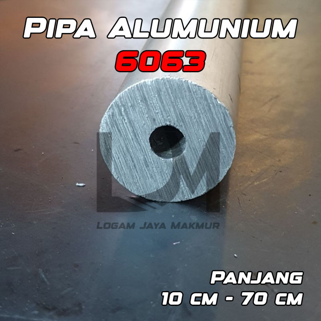 Pipa Alumunium / Aluminium 6063 OD 36 mm x ID 9.7 mm Tebal 13.15 mm Harga panjang per 10 cm • 15 cm 