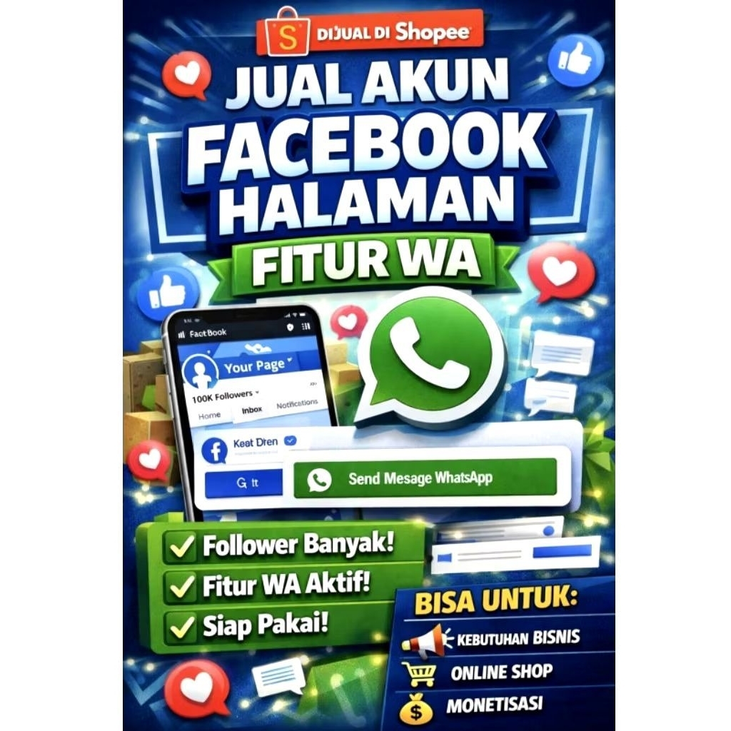 akun FB+FP+WA+IG+BM kualitas hijau satu paket lengkap dalam satu akun Facebook -bergaransi