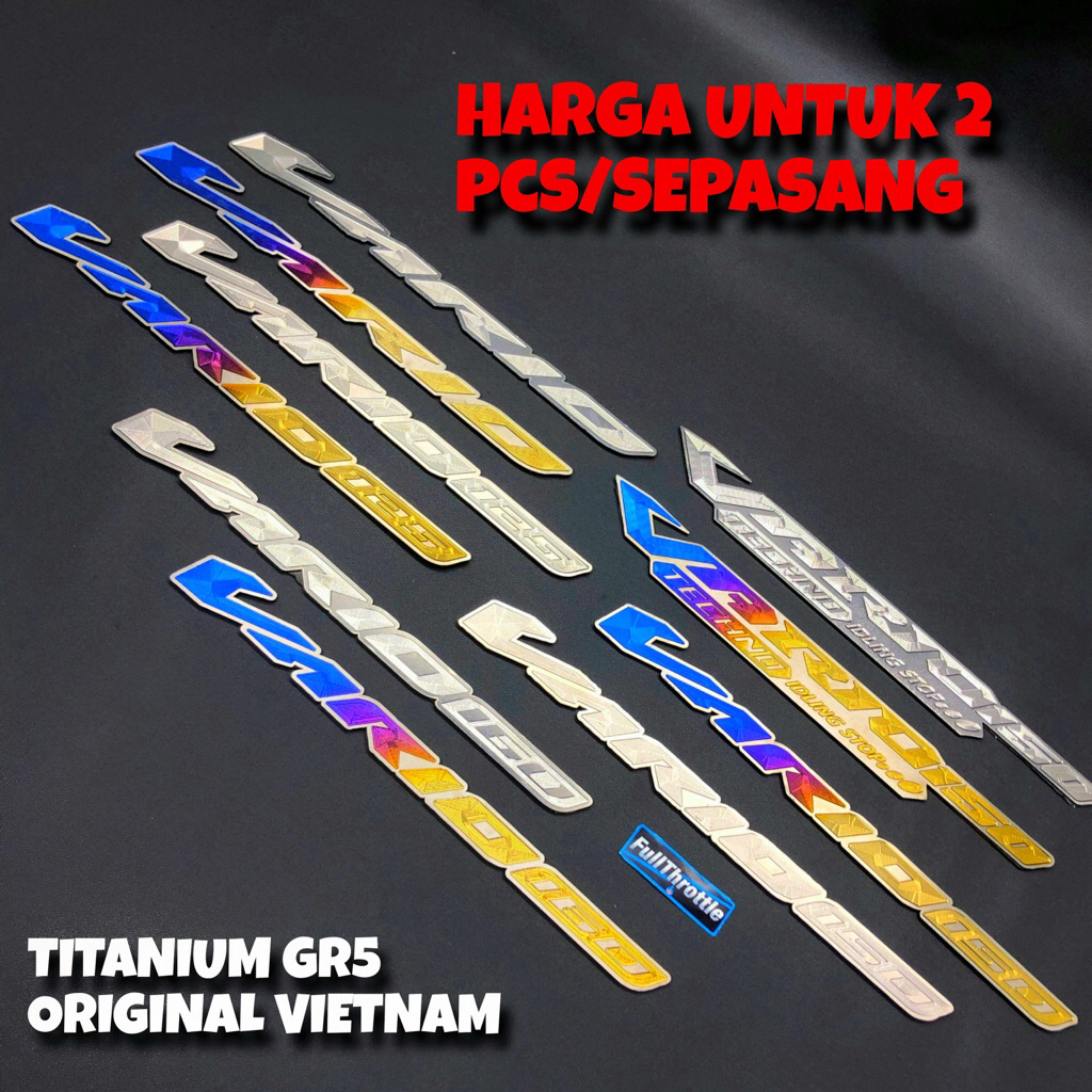 EMBLEM BODY UNTUK HONDA VARIO 160 150 125 TECHNO ALL SERIES TITANIUM EMBLEM 100% ORIGINAL VIETNAM