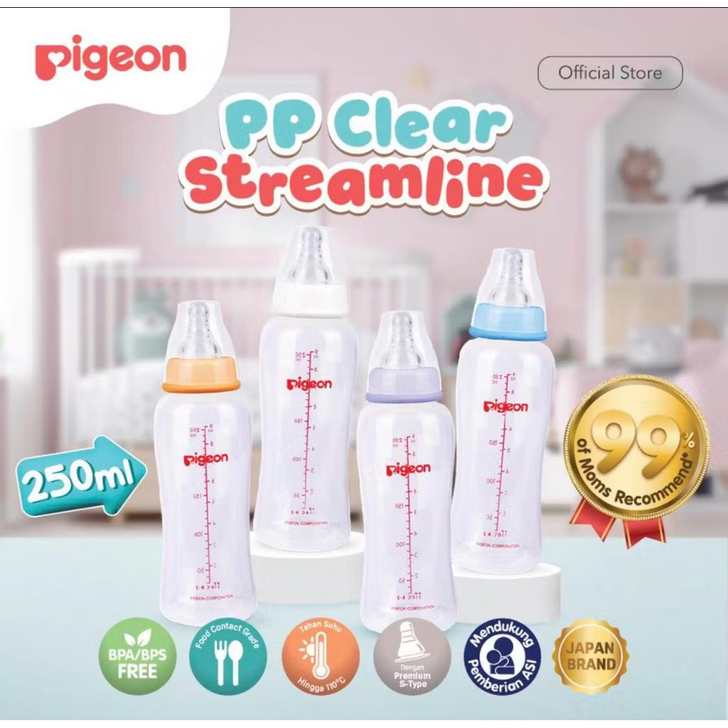 Pigeon Botol PP Clear StreamLine 250 mL