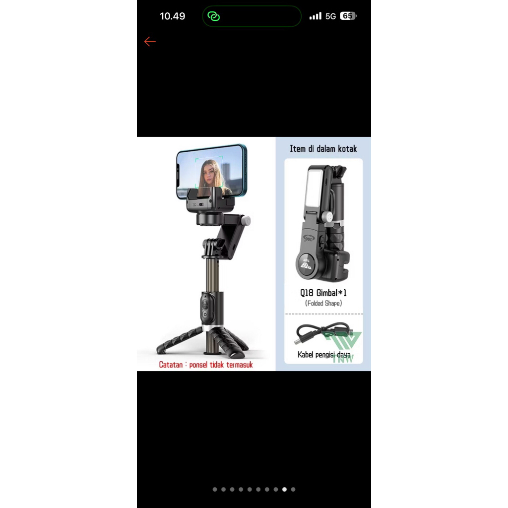 TNW-Q18 Gimbal Stabilizer Handphone Gimbal Hp Stabilizer Tongsis Hp Bluetooth Tripod