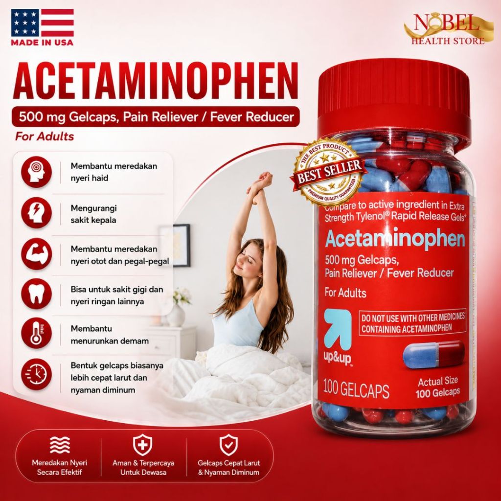 USA up&up Acetaminophen Gelcaps 500mg