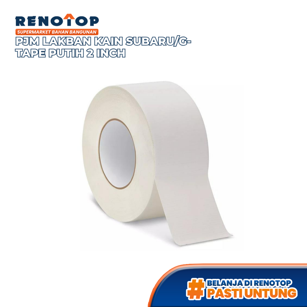 Renotop PJM Lakban Kain Subaru G-Tape Putih 2 Inch Lakban Bersih