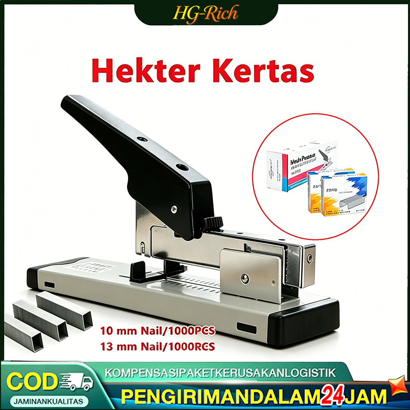 Hekter Heavy Duty Logam Adjustable Serba Guna Alat Jilid Kuat Untuk Menjilid Kertas Tebal Menggunaka