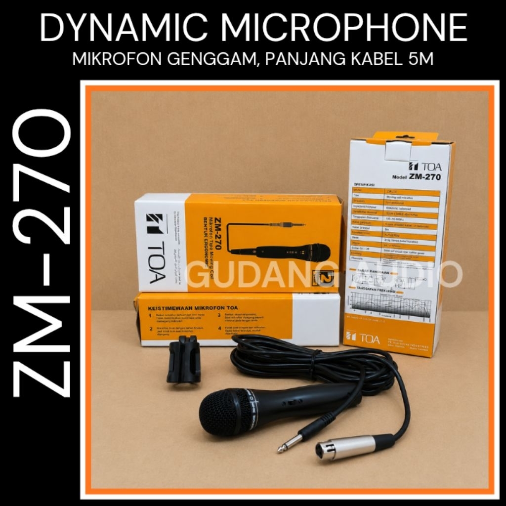 ZM-270 MICROPHONE TOA ZM-270 MIKROFON KABEL MIC TOA ZM 270 ORIGINAL
