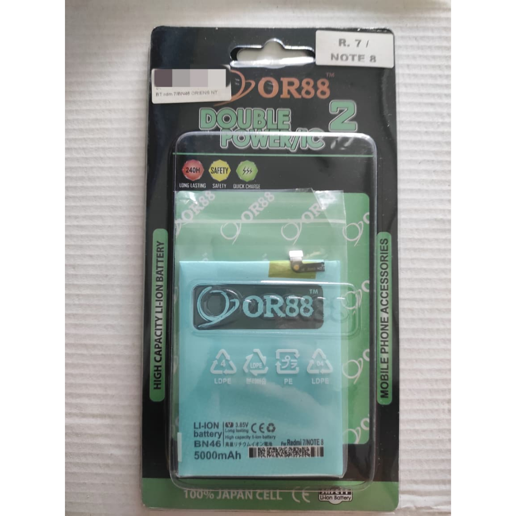 Baterai ORIENS Double Power 2 IC BN46 / BN-46 REDMI NOTE 8 / REDMI 7