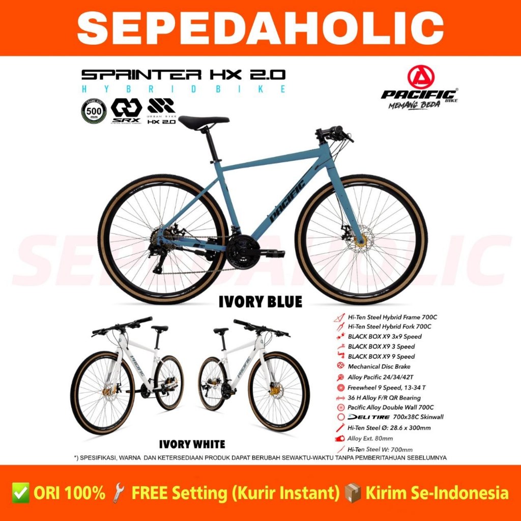Sepeda Roadbike PACIFIC SPRINTER HX 2.0 700C HYBRID 27 Speed
