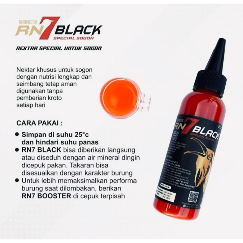 RN7 BLACK NEKTAR SPESIAL SOGON NEKTAR PAKAN TANPA KROTO HARIAN