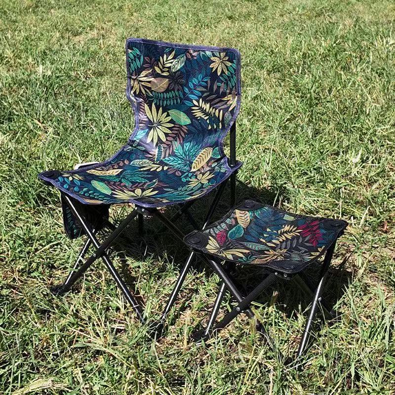 Kursi & Bangku Lipat Ultra Ringan Portable untuk Camping Memancing Sketsa Seni Outdoor