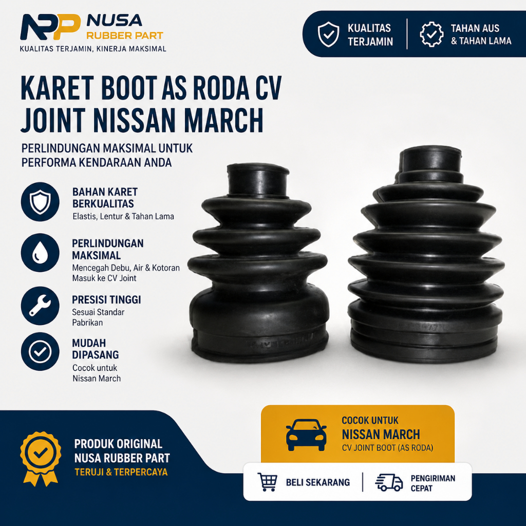 Karet Boot As Roda CV Joint Nissan March | Boot CV Joint Luar Dalam | Karet As Roda Nissan March